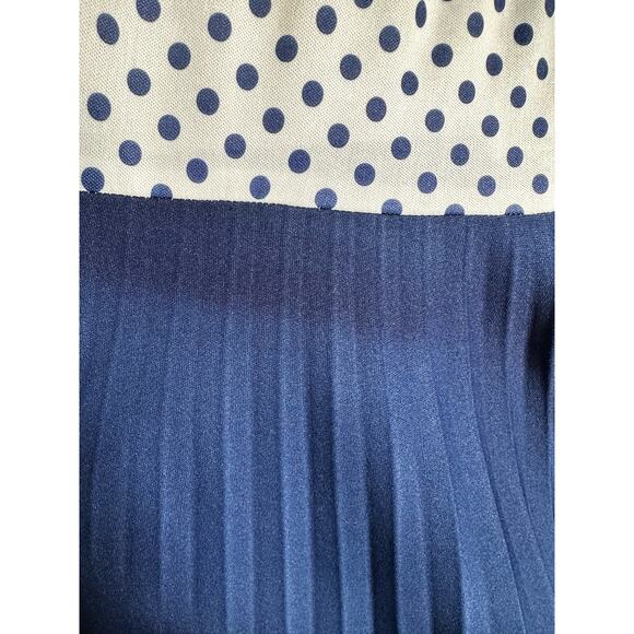 Vintage Blue Polka Dot 60s Large Dress - Picture 10 of 10